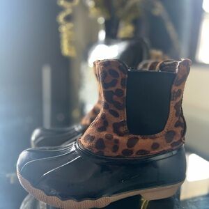 Leopard Print Kids Boots